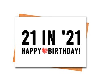 Tarjeta de cumpleaños número 21, tarjeta de cumpleaños imprimible, imprimibles de cumpleaños número 21, imprimibles de tarjetas de felicitación, cumpleaños número 21 rojo, cumpleaños del corazón 21