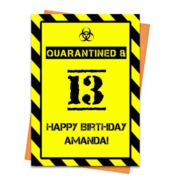 EDITABLE Birthday Card, Quarantine Birthday Card, CUSTOM birthday card, Funny Quarantine Card, Printable Birthday Card, Social Distance Card