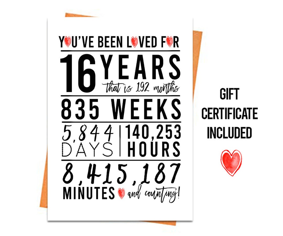 16th Birthday Card, Printable Birthday Card, 16th Birthday Printables ...