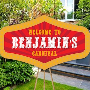 Circus Custom text, Carnival Yard Sign, Circus Birthday Party, Carnival Birthday sign, Kids Birthday Party, Carnival party, custom text,gift
