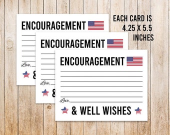 Military Encouragement and Well Wishes Card, Boot Camp Send Off, American Flag, 4.25x5.5 Printable Advice Card, Going Away Party Cards