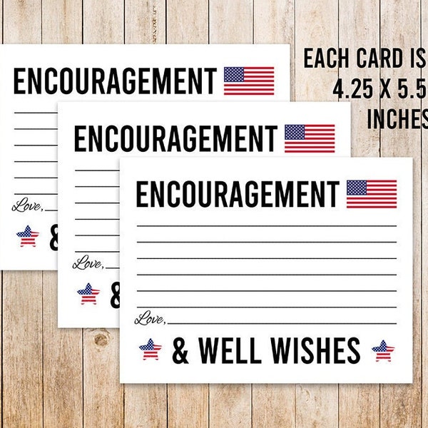 Military Encouragement and Well Wishes Card, Boot Camp Send Off, American Flag, 4.25x5.5 Printable Advice Card, Going Away Party Cards