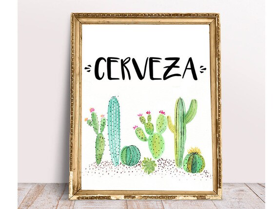 Printable Cerveza Fiesta Party Chalkboard Sign Mexican Fiesta Etsy