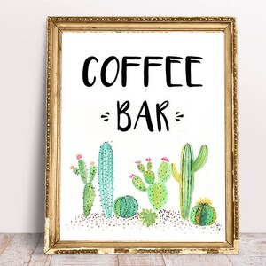 Fiesta-Kaffeebar / Kaktus-Kaffeebar / Feier / Mexikanische Veranstaltungsdekoration / Fiesta-Kaffeebar-Zeichen / Sukkulenten-Kaffeebar