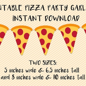 Pizza party banner, Pizza Party Garland, Printable birthday bunting, Pizza garland, Italian Party Garland, Italian Party Decoration, files