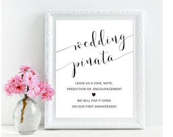 Wedding pinata sign, Wedding pinata guest book sign, Pinata wedding sign, Wedding guest book sign printable, Rustic country wedding signs