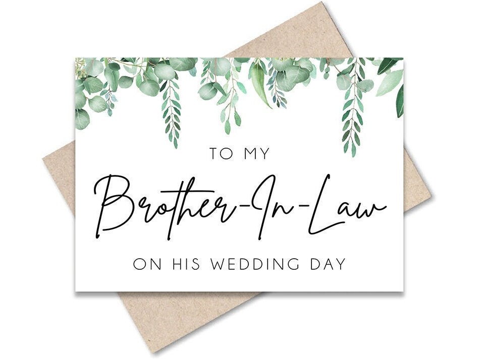 To My Brotherinlaw on His Wedding Day Wedding Gift Wedding Etsy
