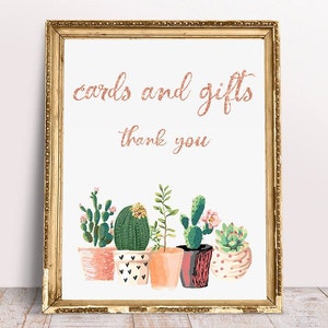 Rose Gold kaarten en geschenken, Cactuskaarten en geschenken teken, Rose Gold Cactussen, Mexicaanse babyshower, Cactuskaarten en geschenken, Rose Gold Cactus, bestand