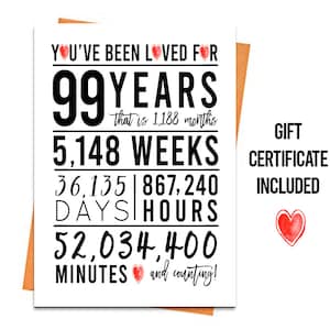 99.Geburtstagskarte, roter 99.Geburtstag, Grußkarten, roter 99.Geburtstag, roter 99.Geburtstag, 99.Geschenkgutschein