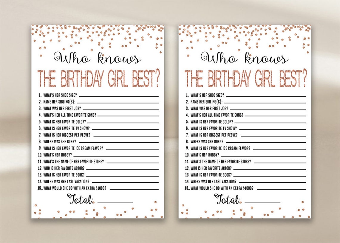 Who Knows the Birthday Girl Best, How Well Do You Know the Birthday ...