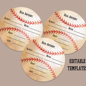 Tarjetas de libro de visitas imprimibles de la fiesta de graduación del tema del béisbol, mejores deseos para el graduado, buenos deseos de béisbol editables, plantilla de béisbol