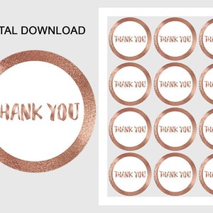 Rose gold thank you tags, thank you favor tags, Rose Gold Party Decor, Funny Birthday Decorations, Rose Gold Cake toppers, thank you toppers