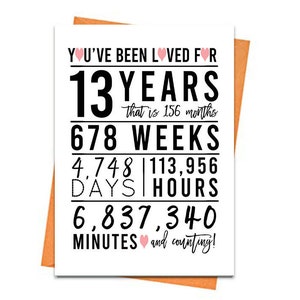 13e anniversaire carte, carte d’anniversaire imprimable, 13e anniversaire imprimables, carte de voeux imprimables, rose 13e anniversaire, 13e anniversaire de coeur
