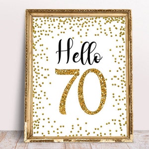 70th Birthday Decoration, Printable, 70th Birthday Signs Bundle, Cheers ...
