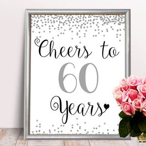 Saludos a 60 años, signo de cumpleaños número 60, signo del 60 aniversario, decoración de fiesta de cumpleaños de confeti dorado, decoración de cumpleaños, estandarte de saludos, archivo