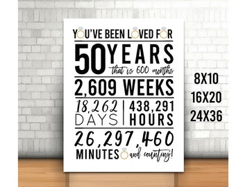Happy 50th Anniversary, Cheers to 50 Years, 50th Wedding Anniversary, Gold Anniversary Party Decoration, Anniversary décor, Diamond Ring