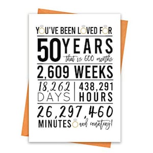 Tarjeta de aniversario de boda número 50 de oro, tarjeta de aniversario imprimible, imprimibles del 50 aniversario, imprimibles de tarjetas de felicitación, archivo de tarjeta número 50 de oro