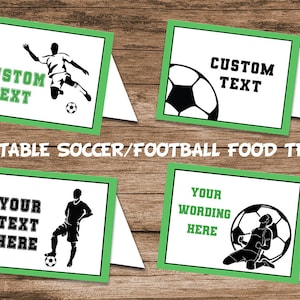 Editable Soccer Food Tent, Printable, Football Tent Template, Soccer Birthday Decoration, Adult Football Party Decor, Teenager Soccer Sign