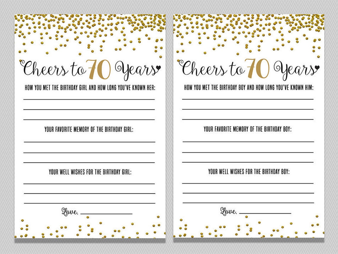 70th Birthday Pack 70th Birthday Game 70th Birthday Activity - Etsy