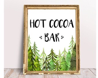Winter Shower Signs - Hot Cocoa Bar Sign - Hot Chocolate Bar - Winter Wedding Signs - Hot Cocoa Sign - Forest Wedding - Mountain Wedding