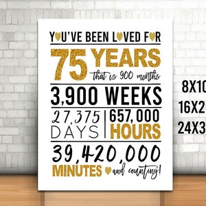 Gold 75th Birthday Sign, Cheers to 75 Years, Happy 45th Birthday, 75th Birthday Sign, 75th Anniversary Sign,Gold  Birthday Party Decoration