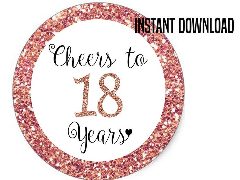 cheers to 18 years cupcake toppers happy birthday favor tags etsy