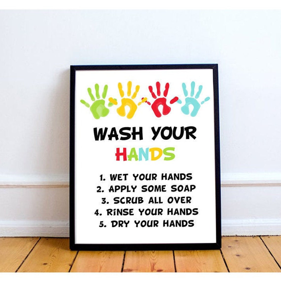 Wash Your Hands Sign Printable Kids Bathroom Art Wash - Etsy