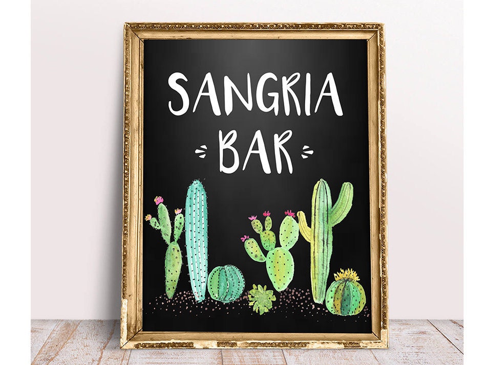 Printable Sangria Bar Chalkboard Sangria Bar sign Fiesta - Etsy France