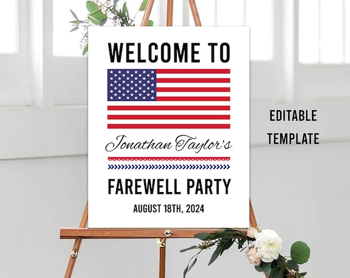Editable Military Party Welcome Sign Printable Military Going - Etsy Editable Military Party Welcome Sign Printable Military Going - Etsy