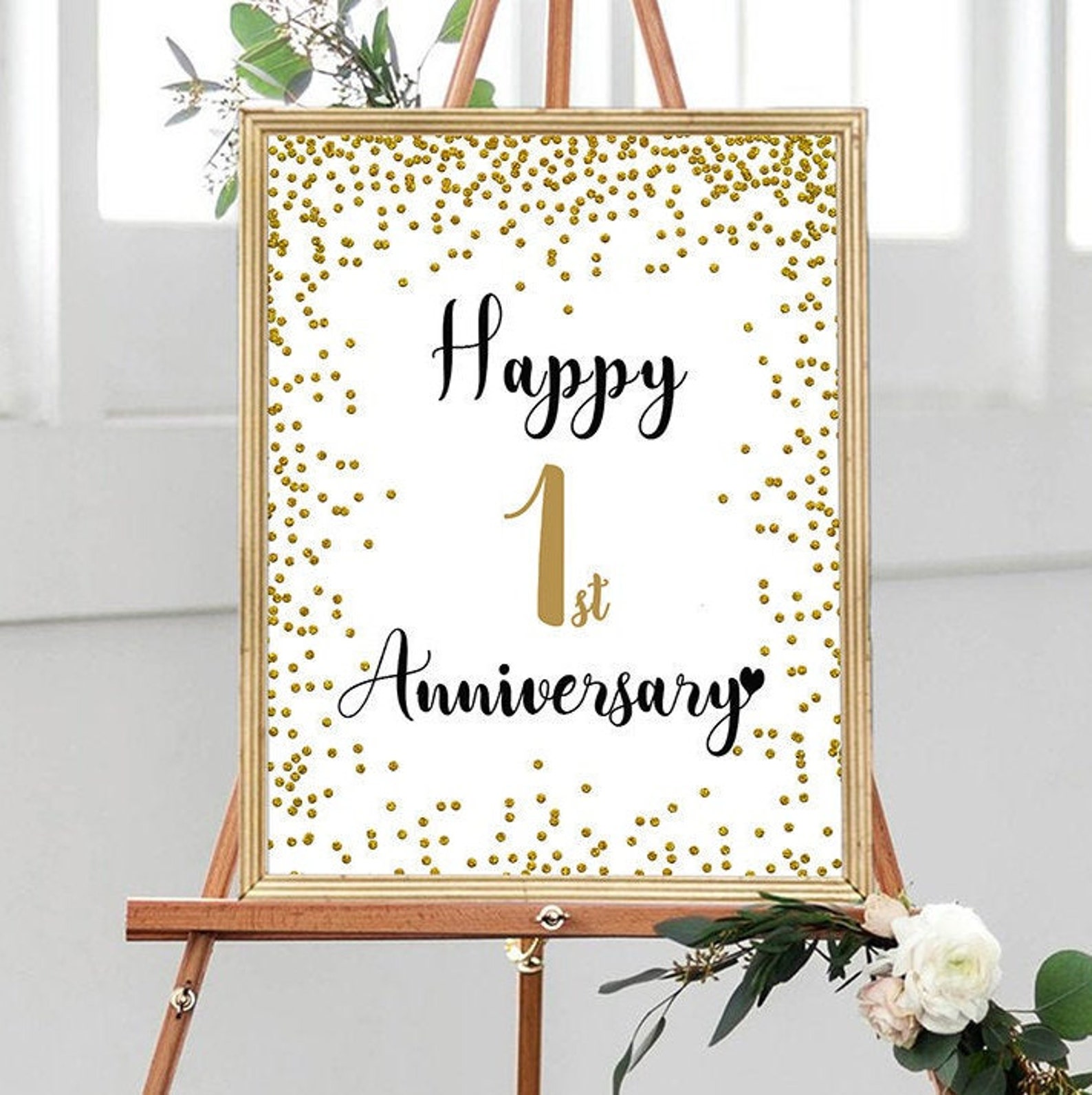 Happy 1st Anniversary Cheers to 1 Year 1st Wedding - Etsy