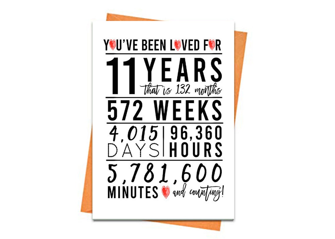 11th Birthday Card Printable Birthday Card 11th Birthday | Etsy