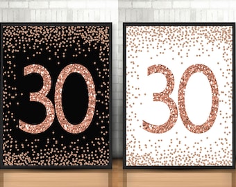 30th birthday Decoration, Rose Gold 30 Sign, Cheers to 30 Years, 30th Birthday Sign, 30 and Fabulous, Rose Gold Birthday Sign, Happy 30th