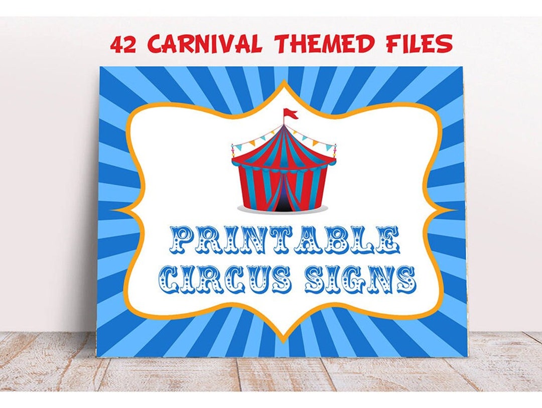 Carnival Signs, 42 Circus Signs, Printable Circus Party Games, Circus ...