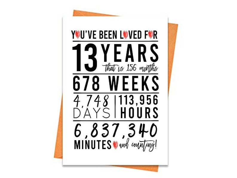 13th Birthday Card Printable Birthday Card 13th Birthday - Etsy