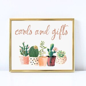 Cartes et cadeaux en or rose, Fiesta Cards and Gifts sign, Rose Gold Fiesta, fiesta baby shower, Cactus Cards and Gifts, Rose Gold Cactus, file