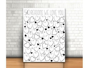 50 Reasons We Love You 8x10 11x14 16x20 18x24 20x30 - Etsy Ireland