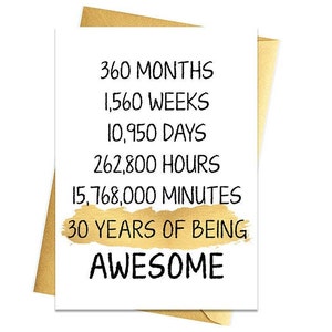 Biglietto d'oro per il 30° compleanno, Biglietto d'auguri stampabile, Stampabili per il 30° compleanno, Biglietto d'auguri stampabile, 30° compleanno emotivo, 30° compleanno d'oro