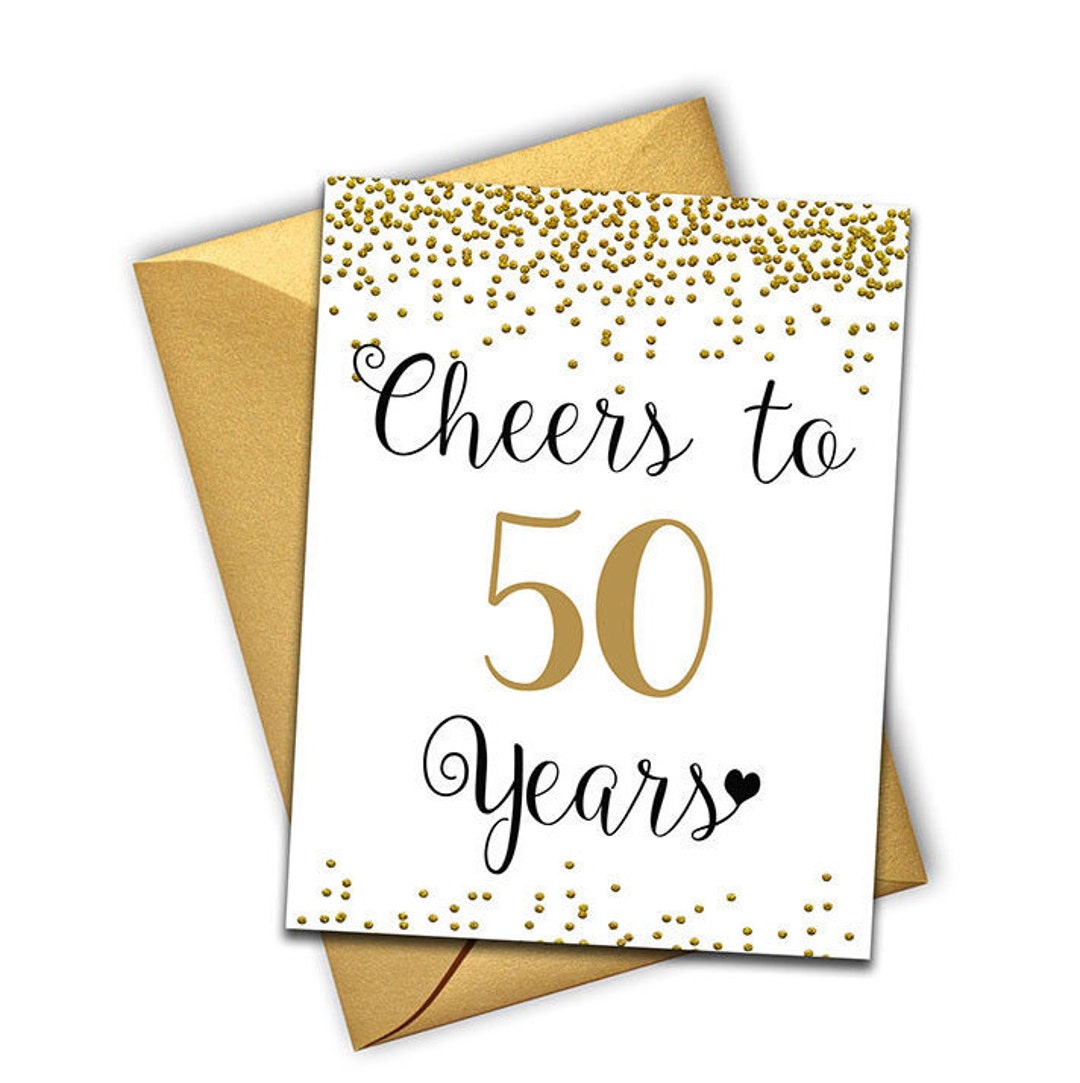 Anniversary Card 50th Wedding Anniversary Card Gold - Etsy Denmark