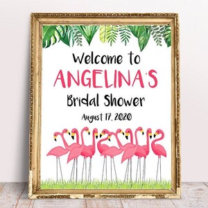Tropical Welcome Sign Custom, Flamingo Welcome, Summer Party Welcome, Tropical Printable Party Signs, Beach Party Welcome Sign, digital file