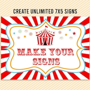 Editable Carnival Party Sign, gift, Printable, Circus Tent Sign, Circus Birthday Decoration, Instant Carnival Party Decor, Unlimitad Edit