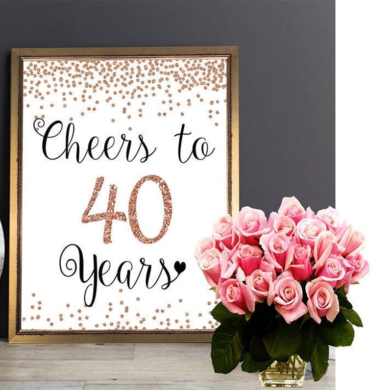 Download 40th Birthday Signs Bundle Cheers to 40 Years Hello 40 | Etsy