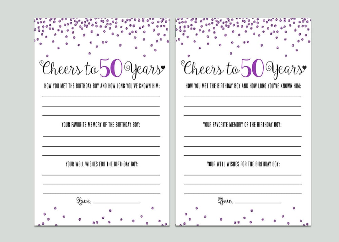 50th Birthday Party Game, FOR HIM, Cheers to 50 Years Party Game, 50th ...