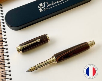 Stylo Plume Premium Bois Ebène de Macassar, Fabriqué Main en France, Stylo Personnalisé avec Gravure | Noël, Doctorat, Docteur, Avocat