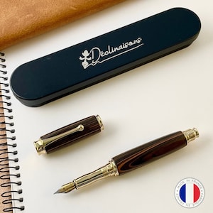 Stylo Plume Premium Bois Ebène de Macassar, Fabriqué Main en France, Stylo Personnalisé avec Gravure | Noël, Doctorat, Docteur, Avocat