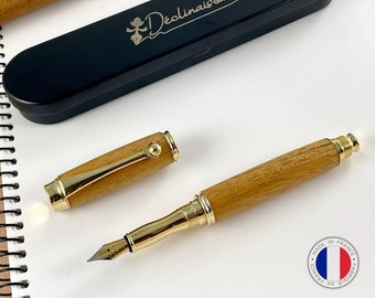 Mahogany wood fountain pen, handmade in France. Customization possible. Gift box included. Wedding, witness, africa, christmas, retirement