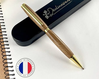 Stylo Personnalisable Bois Noyer des Pyrénées, Fabriqué à la Main en France, Personnalisé avec Gravure | Noël, Noces, Entreprise, retraite