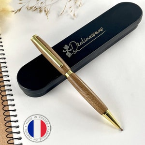 Stylo Personnalisable Bois Noyer des Pyrénées, Fabriqué à la Main en France, Personnalisé avec Gravure | Noël, Noces, Entreprise, retraite