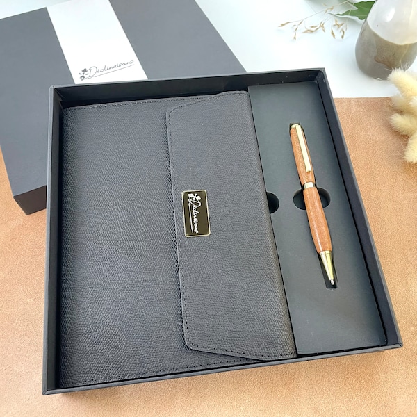 Coffret cadeau Carnet A5 et Stylo Personnalisable Bois d’Acajou d’Afrique, Fabriqué Main en France | Mariage, Noces, Sculpteur, Ebeniste