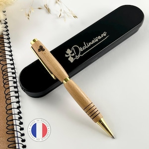 Stylo Bille BRETAGNE - Hêtre de France – Drapeau Breton & Croix TRISKEL. Personnalisé avec gravure. Livré avec boîte cadeau métal | Région