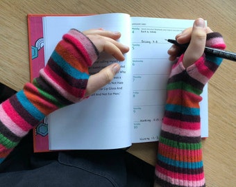 Cashmere 100% wrist and hand warmers. Hand made. Lots of variations.